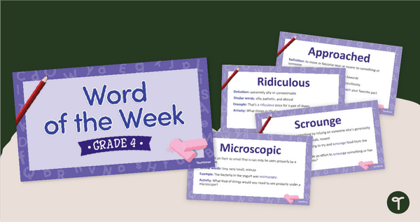 Go to Word of the Week PowerPoint - 4th Grade Vocabulary Words teaching resource