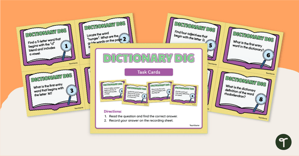 Go to Dictionary Dig Activity Cards teaching resource