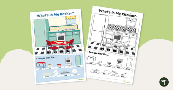 Go to What's in My Kitchen? – Worksheet teaching resource