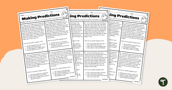 Go to Making Predictions Reading Comprehension Worksheet Pack teaching resource