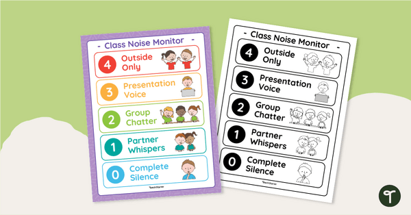 Go to Noise Metre Classroom Poster teaching resource