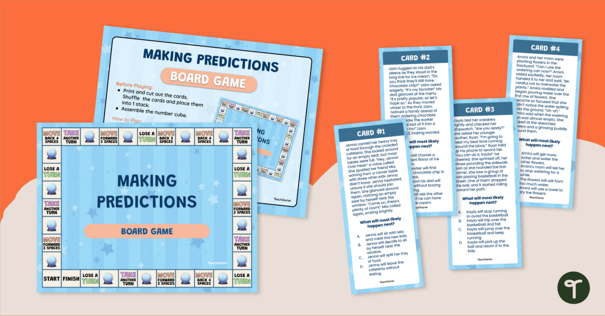 Making Predictions Game Board teaching resource