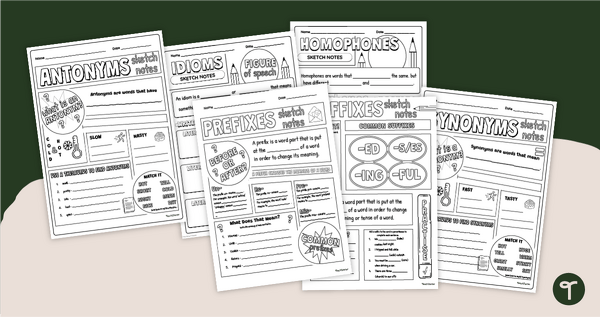 Go to Vocabulary Sketch Notes Template Pack teaching resource