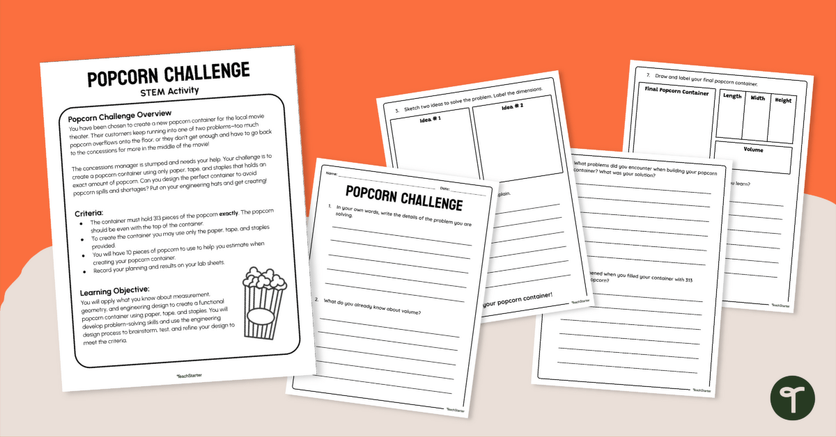 Hands on Volume Activities: Popcorn Challenge! teaching resource