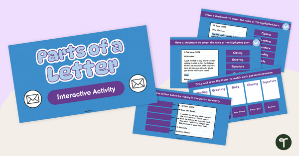 Go to The Parts of a Letter Interactive Activity teaching resource