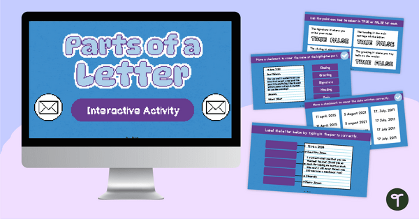 Go to The Parts of a Letter Interactive Activity teaching resource