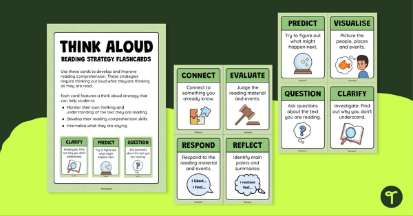 Go to Think Aloud Reading Strategy Flashcards teaching resource