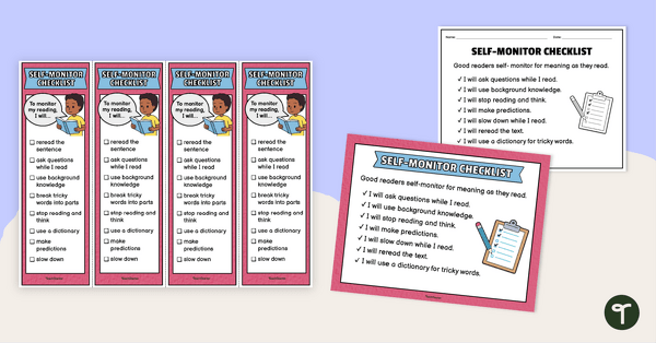 Go to Self Monitoring Reading Checklist Bookmark teaching resource