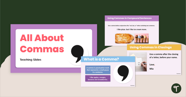 Go to Comma Lesson Slides - Middle Primary teaching resource