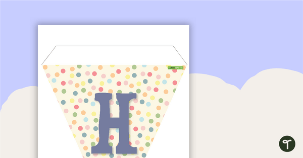 Go to Happy Birthday Pennant banner - Cream Polka Dots teaching resource