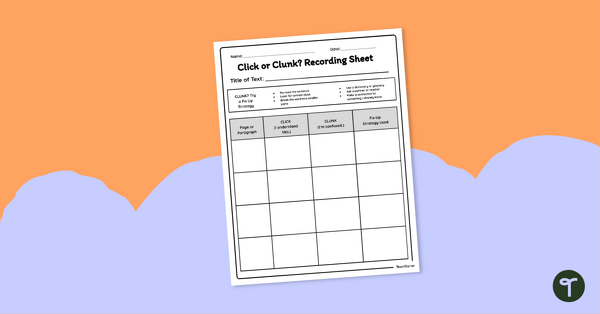 Go to Free Click or Clunk Worksheet teaching resource