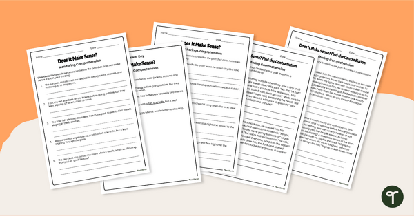 Go to Monitoring Comprehension Worksheets teaching resource