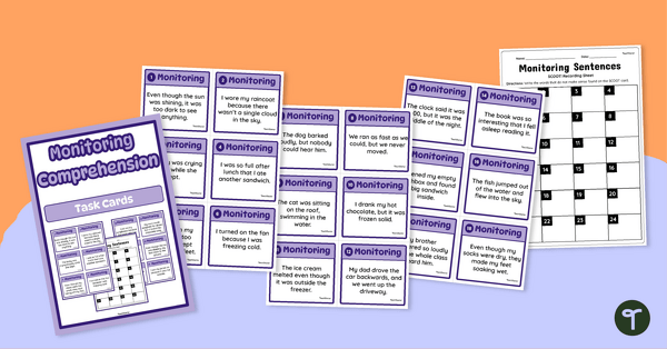 Go to Monitoring Comprehension Task Cards teaching resource