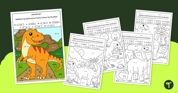 Go to Addition and Subtraction Colour by Number Worksheets teaching resource