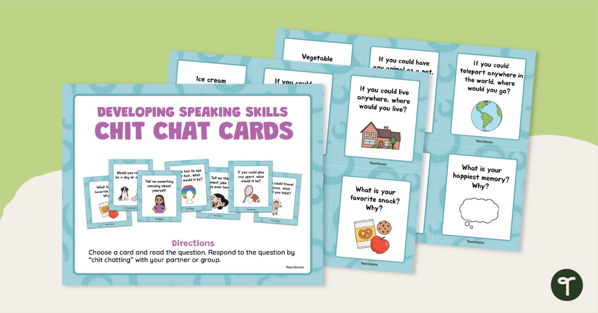 Chit Chat Cards - Developing Speaking Skills teaching resource