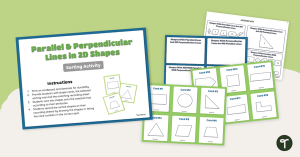 Go to Parallel and Perpendicular Lines in Shapes Sorting Activity teaching resource