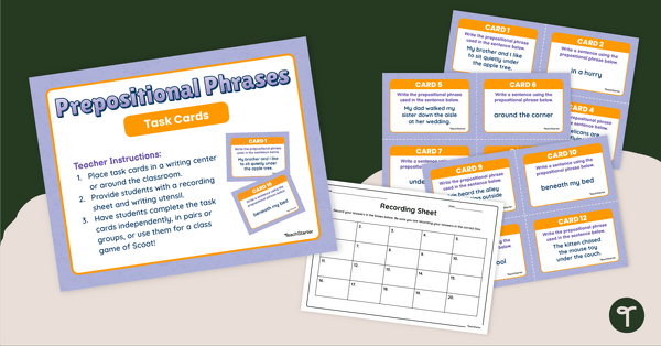 Go to Preposition Phrases Task Cards teaching resource