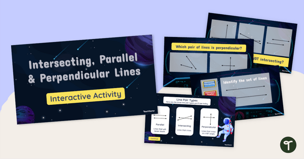 Go to Intersecting, Parallel and Perpendicular Lines PowerPoint Interactive Activity teaching resource