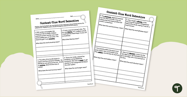 Go to Word Detective Worksheet - Context Clues teaching resource