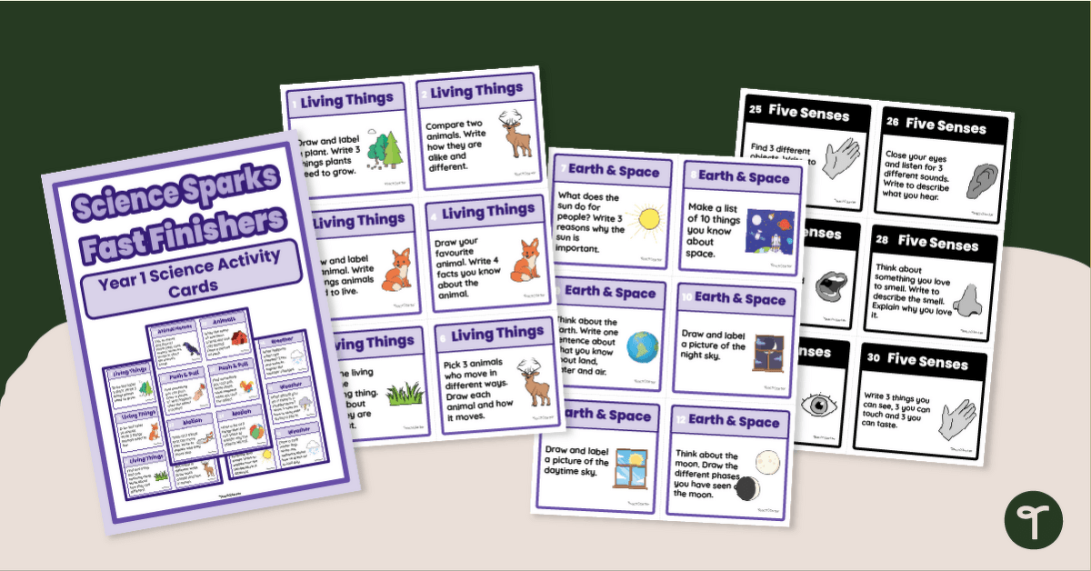 Science Sparks - Year 1 Science Activities for Fast Finishers teaching resource