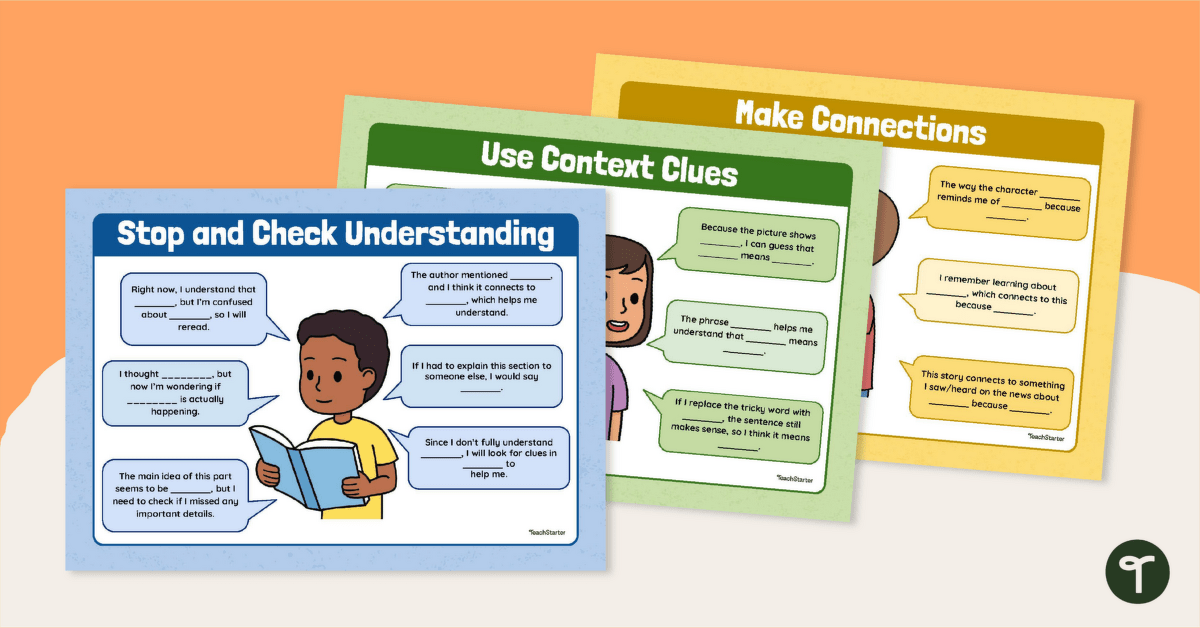 Monitoring Comprehension Anchor Charts teaching resource