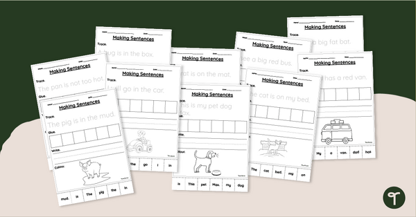 Go to Cut and Paste Sentences Worksheets (F-1) teaching resource