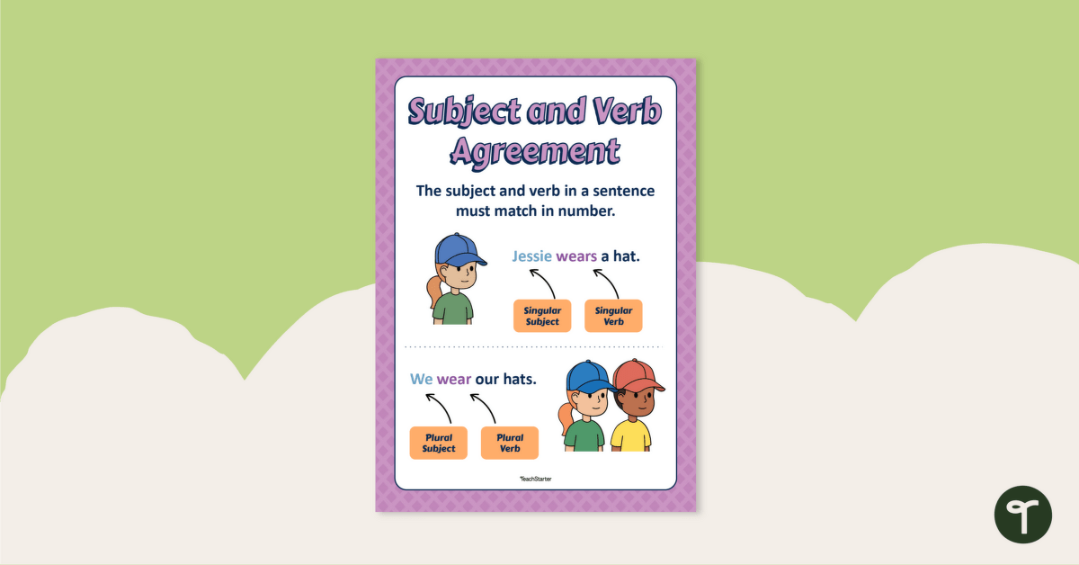 Subject Verb Agreement Poster teaching resource