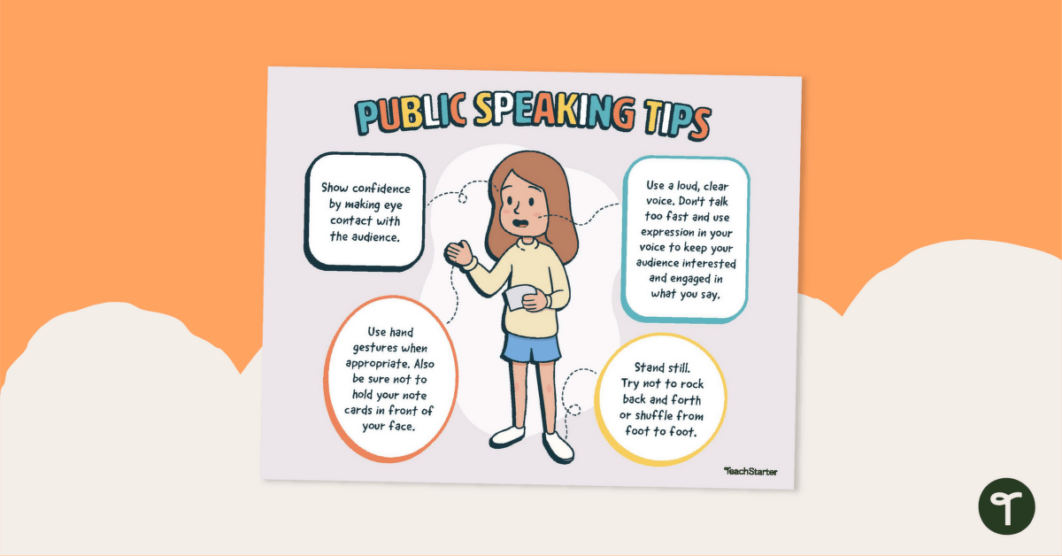 Public Speaking Tips For Students - Poster teaching resource