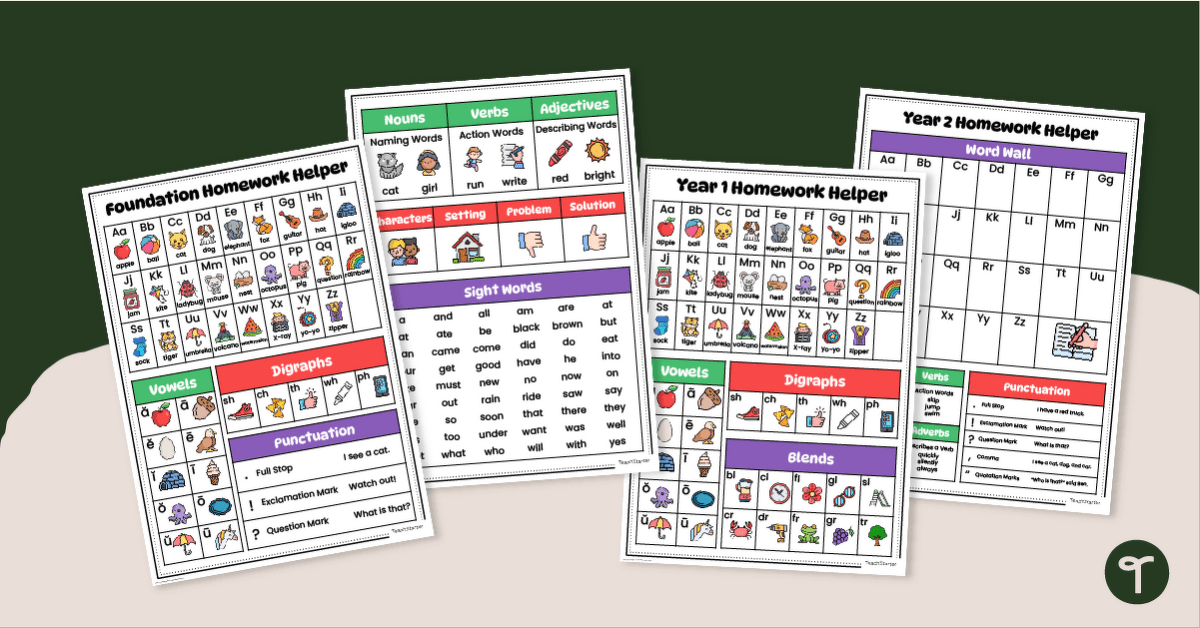 English Homework Helpers (F-2) teaching resource