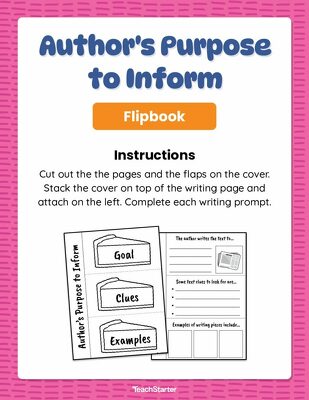 Author’s Purpose to Inform Flipbook teaching resource