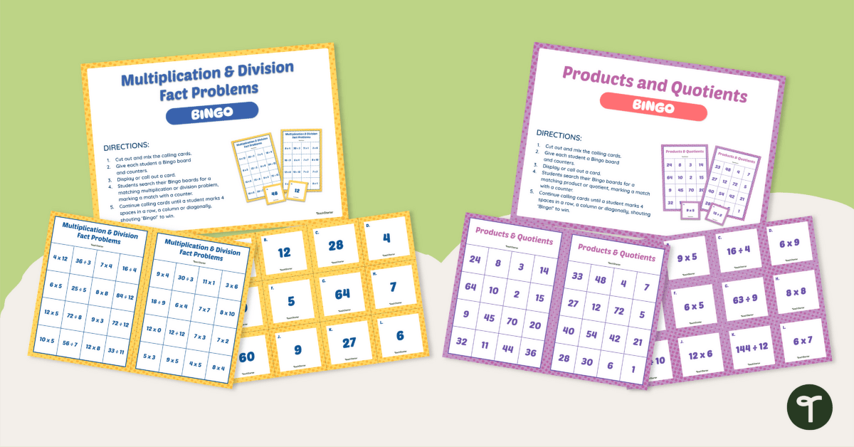 Multiplication and Division Bingo teaching resource