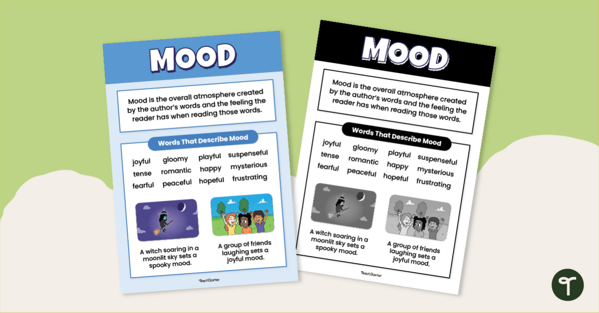 Mood Anchor Chart- Literary Element Poster teaching resource