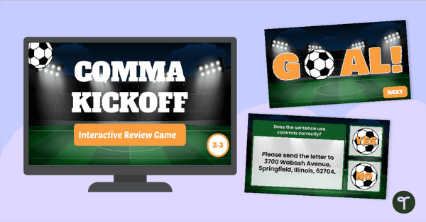 Go to Interactive Comma Review Game (2-3) teaching resource