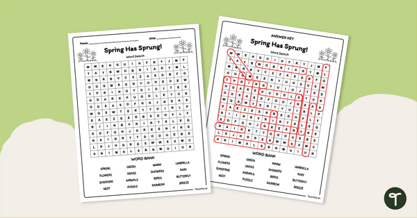 Go to Spring Word Search Puzzle teaching resource
