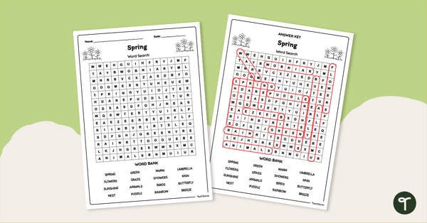 Go to Spring Word Search Puzzle teaching resource