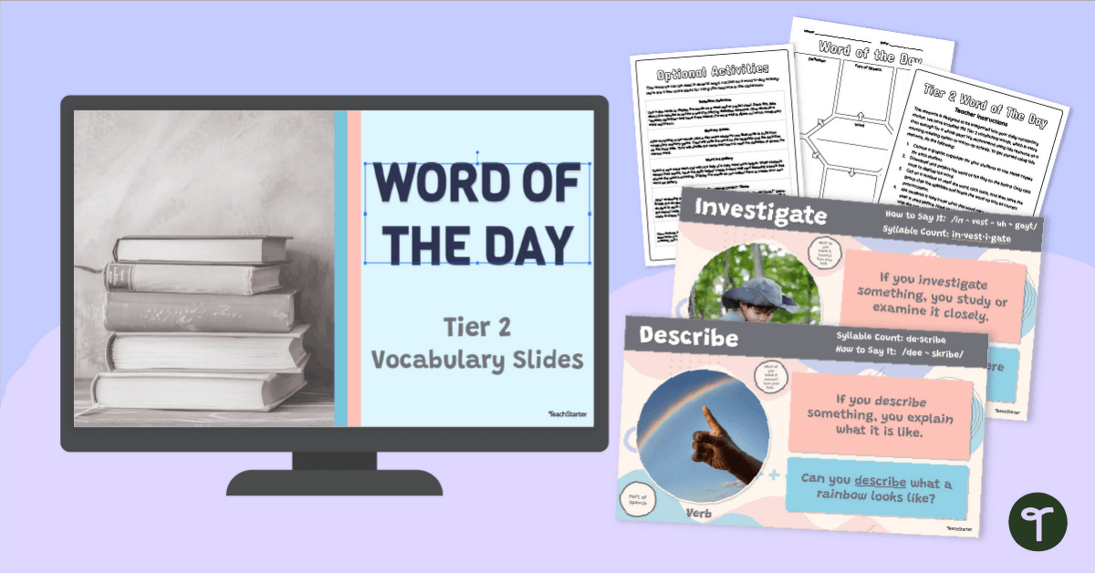 Word of the Day - Tier 2 Vocabulary Words for 2nd Grade teaching resource
