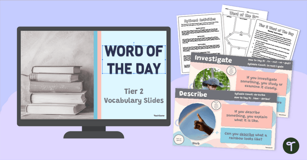 Go to Word of the Day - Tier 2 Vocabulary Words for 2nd Grade teaching resource