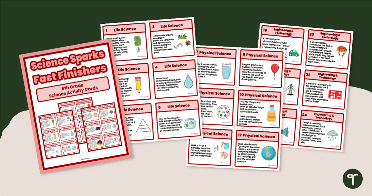Science Sparks - 5th Grade Science Activities for Fast Finishers teaching resource