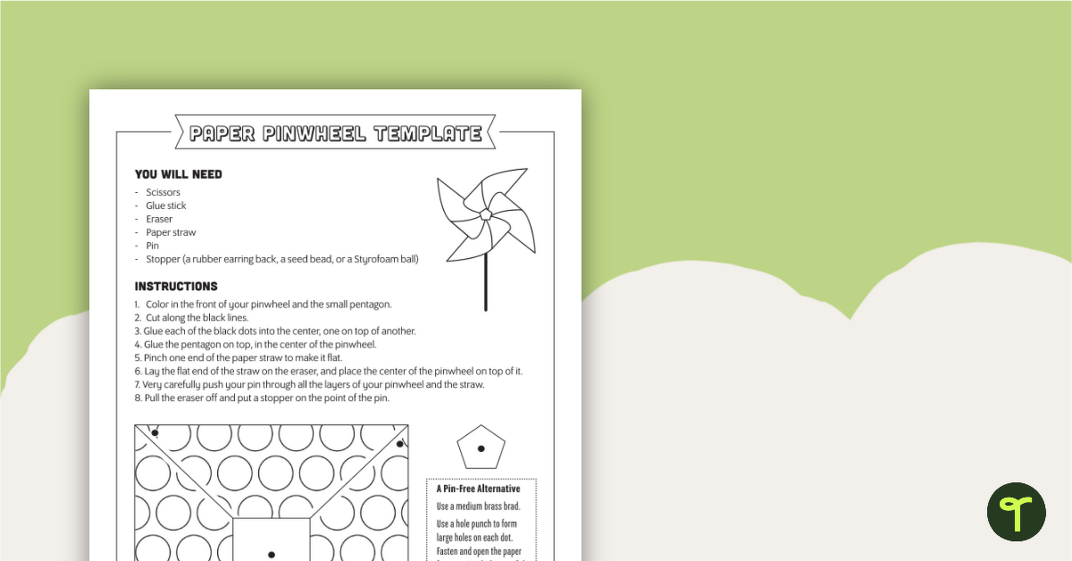 Pinwheel Template teaching resource
