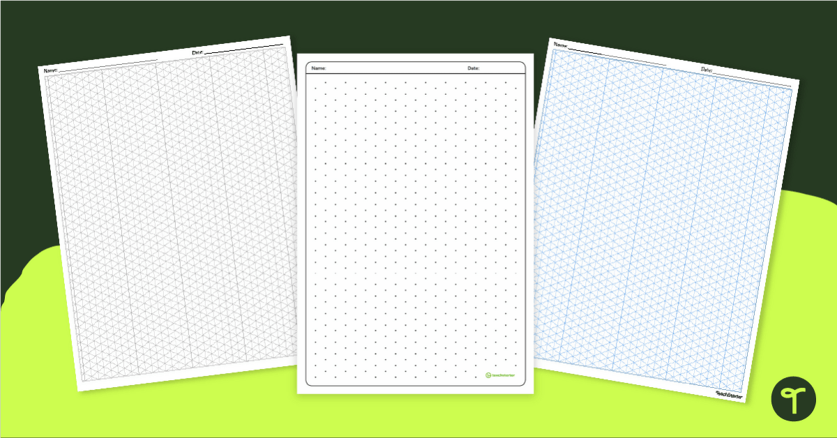 Isometric Paper Templates - Dotted/Lined teaching resource