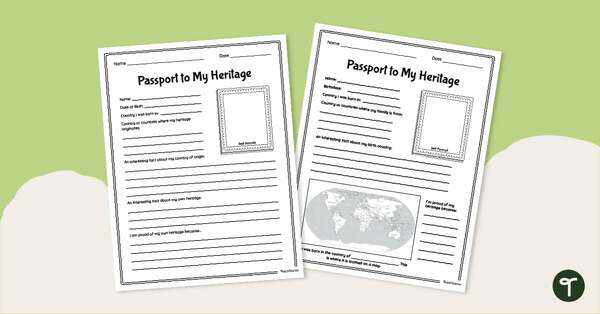 Go to Passport To My Heritage - Project Poster teaching resource