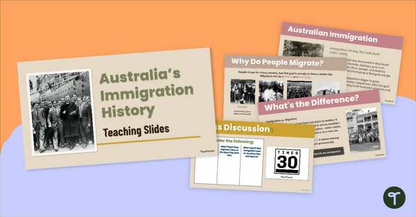 Go to History of Australian Immigration PowerPoint teaching resource