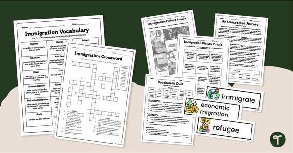 Go to Immigration Vocabulary List & Activity Pack teaching resource