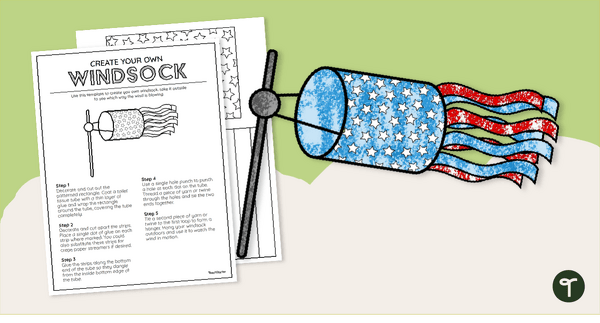 Go to Patriotic Windsock Template - Craft Activity teaching resource