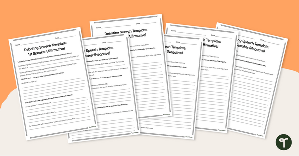 Go to Debate Speech Template Pack teaching resource