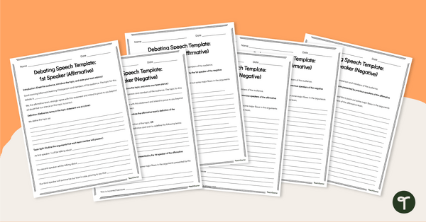 Go to Debate Speech Template Pack teaching resource