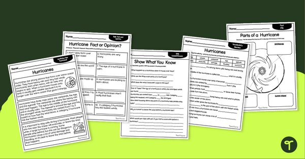 Go to 2nd Grade Hurricane Worksheets - Reading Comprehension teaching resource