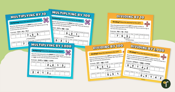 Go to Multiplying and Dividing by Powers of 10 Anchor Chart Set teaching resource