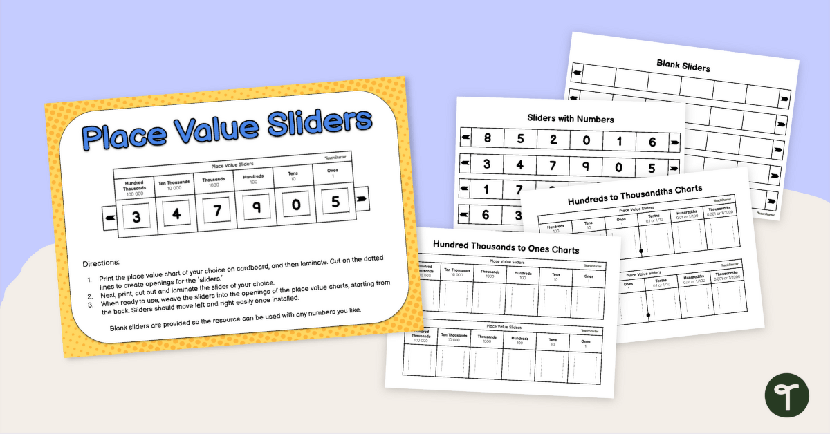 Place Value Slider Set teaching resource