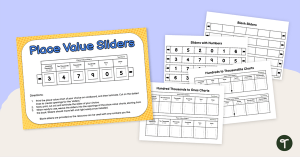 Go to Place Value Slider Set teaching resource